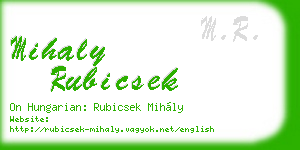 mihaly rubicsek business card