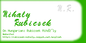 mihaly rubicsek business card